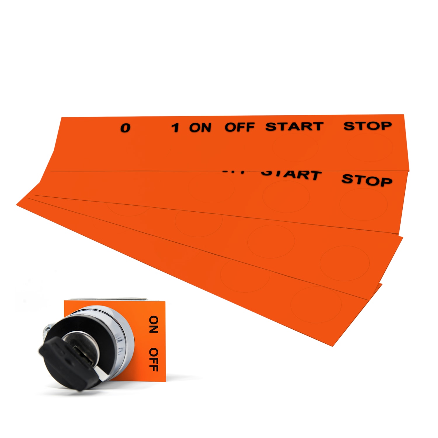 GRAFOPLAST - Targhetta Pulsanti in PVC Arancione 50x50 mm - 176 pezzi.  Studiata per i diversi modelli di pulsantiere; adesive o ad incastro sul pulsante