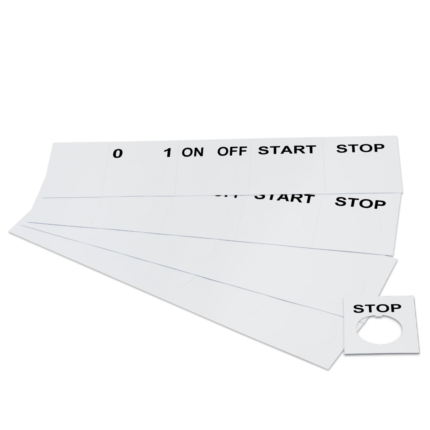 GRAFOPLAST - Targhetta Pulsanti in PVC adesiva Bianco 50x50 mm diametro30,5 mm - 176 pezzi.  Studiata per i diversi modelli di pulsantiere; adesive o ad incastro sul pulsante