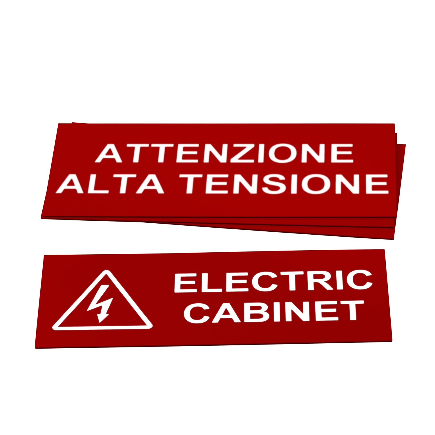 GRAFOPLAST - Targa Quadro in PVC adesiva Rosso 150x60 mm - 15 pezzi. La targa si applica direttamente ed in sicurezza tramite il suo biadesivo che ha un'elevata adesione, permettendo di identificare con estrema semplicitè e rapiditè i quadri di distribuzione.