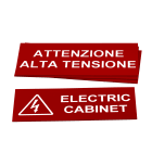GRAFOPLAST - Targa Quadro in PVC adesiva Rosso 150x60 mm - 15 pezzi. La targa si applica direttamente ed in sicurezza tramite il suo biadesivo che ha un'elevata adesione, permettendo di identificare con estrema semplicitè e rapiditè i quadri di distribuzione.