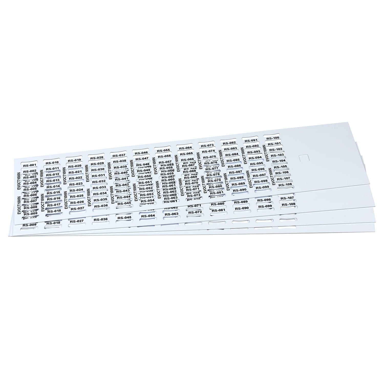 GRAFOPLAST - Tessera Cavi FLAT in PVC Bianco10x4 mm 4320 pezzi. Usata con l'apposito tubetto serie 500. la sagomatura è stata progettata per rendere estremamente facile l'inserimento nel tubetto EVOCT10WN