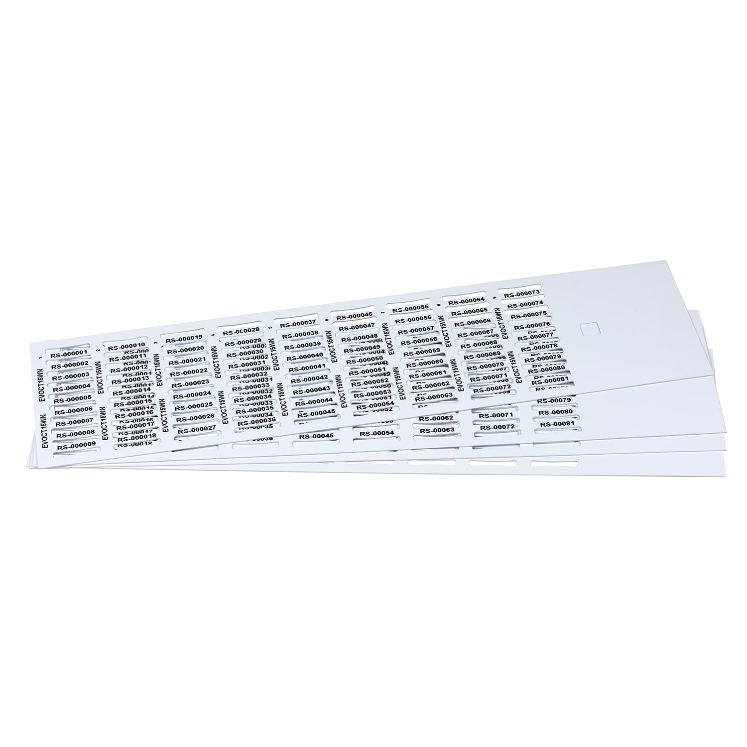 GRAFOPLAST - Tessera Cavi FLAT in PVC Bianco 15x4 mm confezione da 3240 pezzi. Usata con l'apposito tubetto serie 500. la sagomatura è stata progettata per rendere estremamente facile l'inserimento nel tubetto