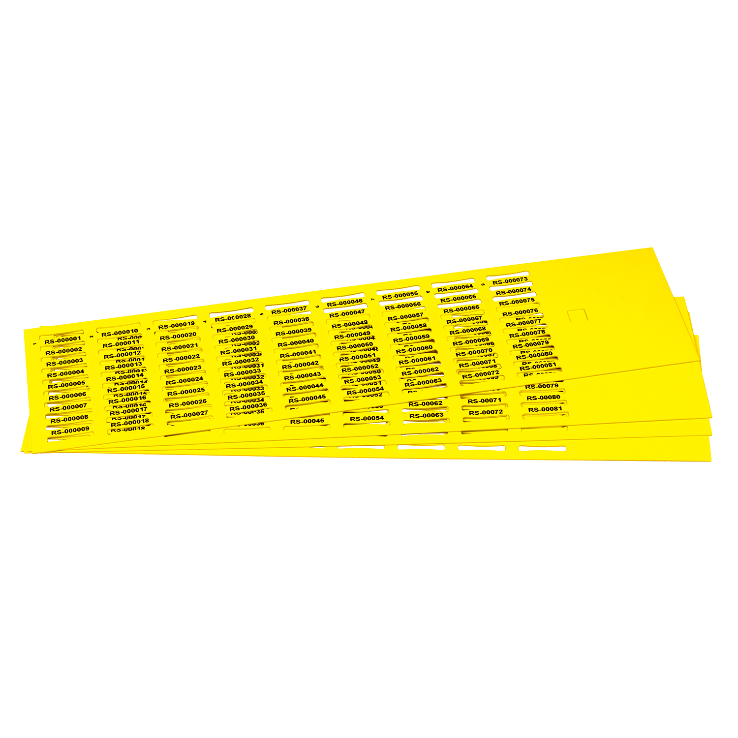 GRAFOPLAST - Tessera Cavi FLAT in PVC Giallo15x4 mm confezione da 3240 pezzi. Usata con l'apposito tubetto serie 500. la sagomatura è stata progettata per rendere estremamente facile l'inserimento nel tubetto EVOCT15YN