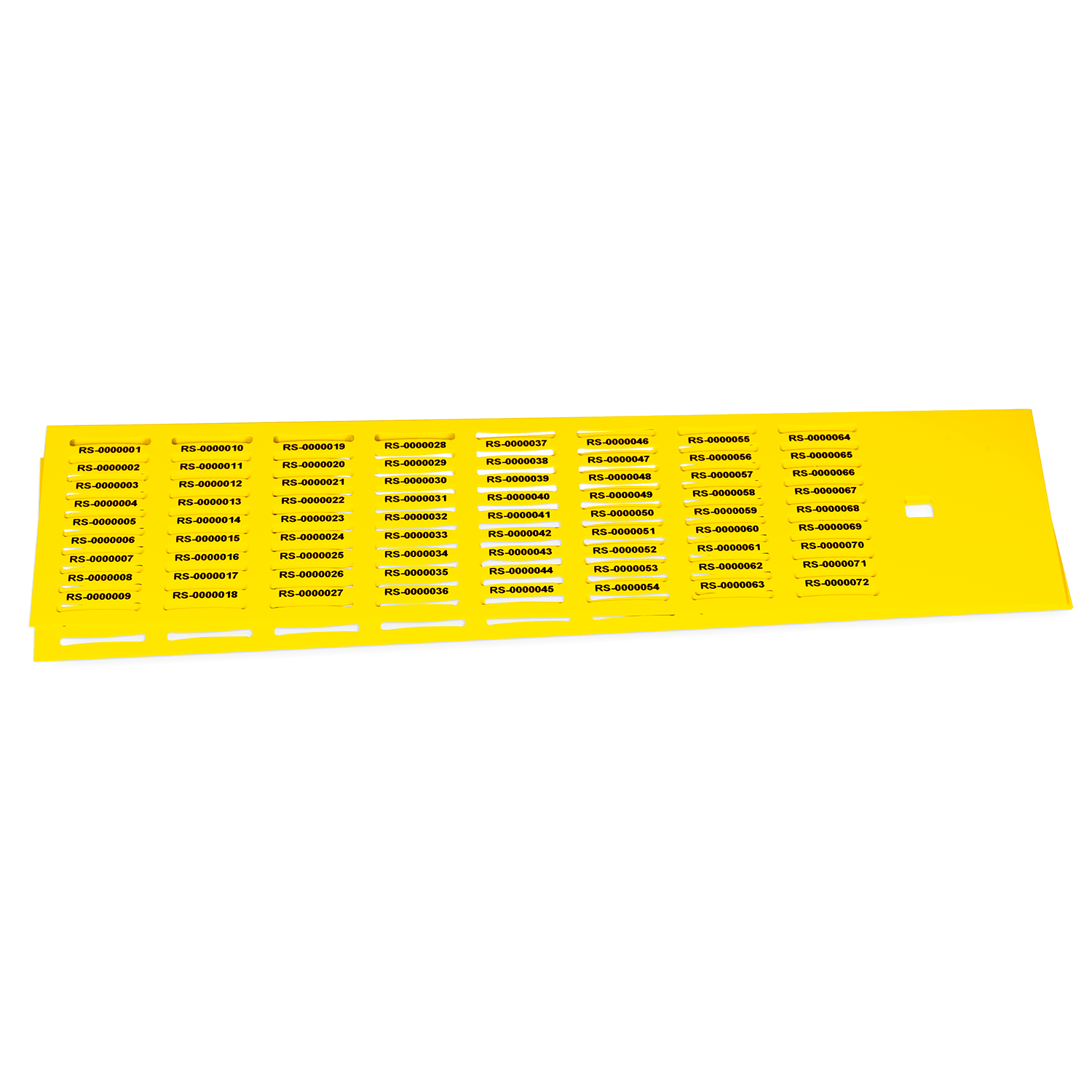 GRAFOPLAST - Tessera Cavi FLAT in PVC Giallo 18x4 mm - confezione da 2880 pezzi. Usata con l'apposito tubetto serie 500. la sagomatura è stata progettata per rendere estremamente facile l'inserimento nel tubetto
