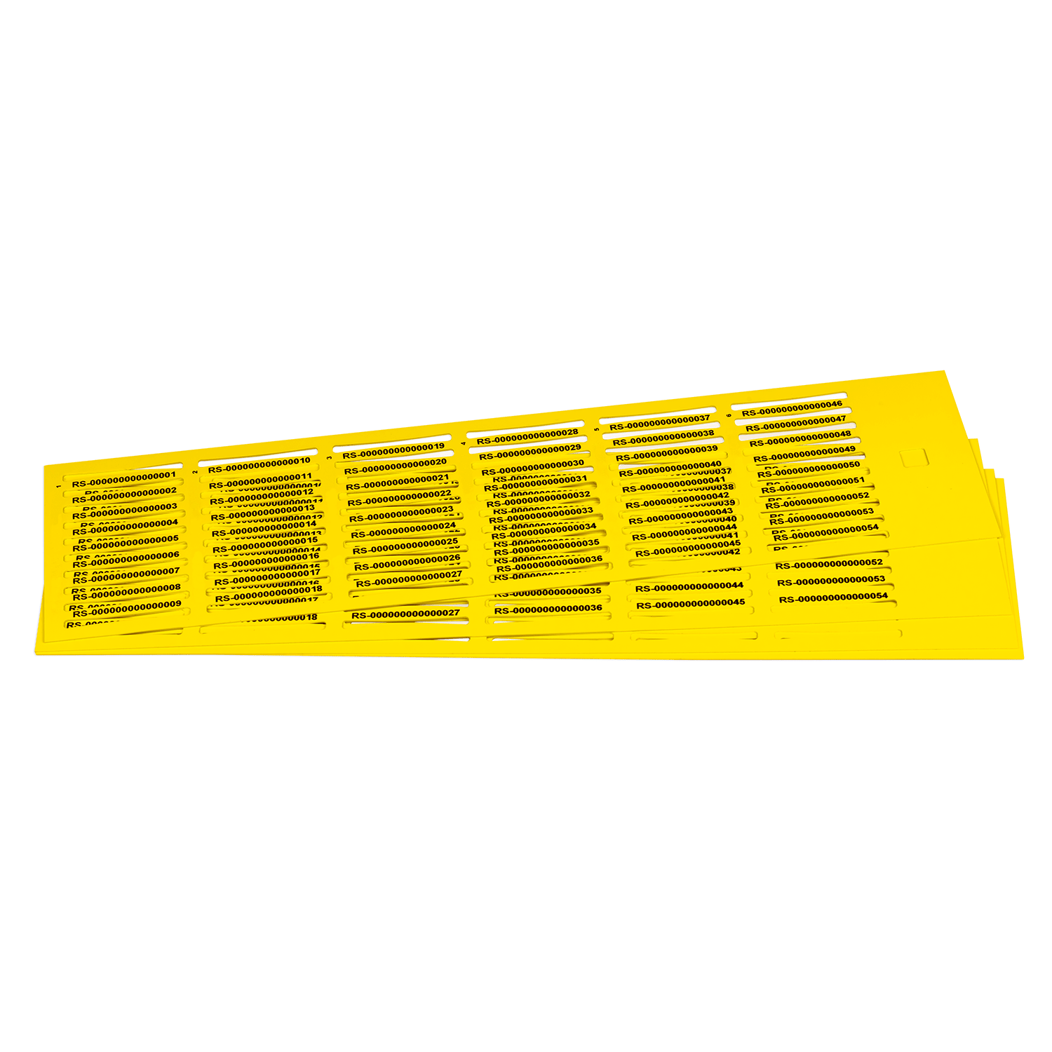 GRAFOPLAST - Tessera Cavi FLAT in PVC Giallo 30x4mm 2160 pezzi. Usata con l'apposito tubetto serie 500. la sagomatura è stata progettata per rendere estremamente facile l'inserimento nel tubetto