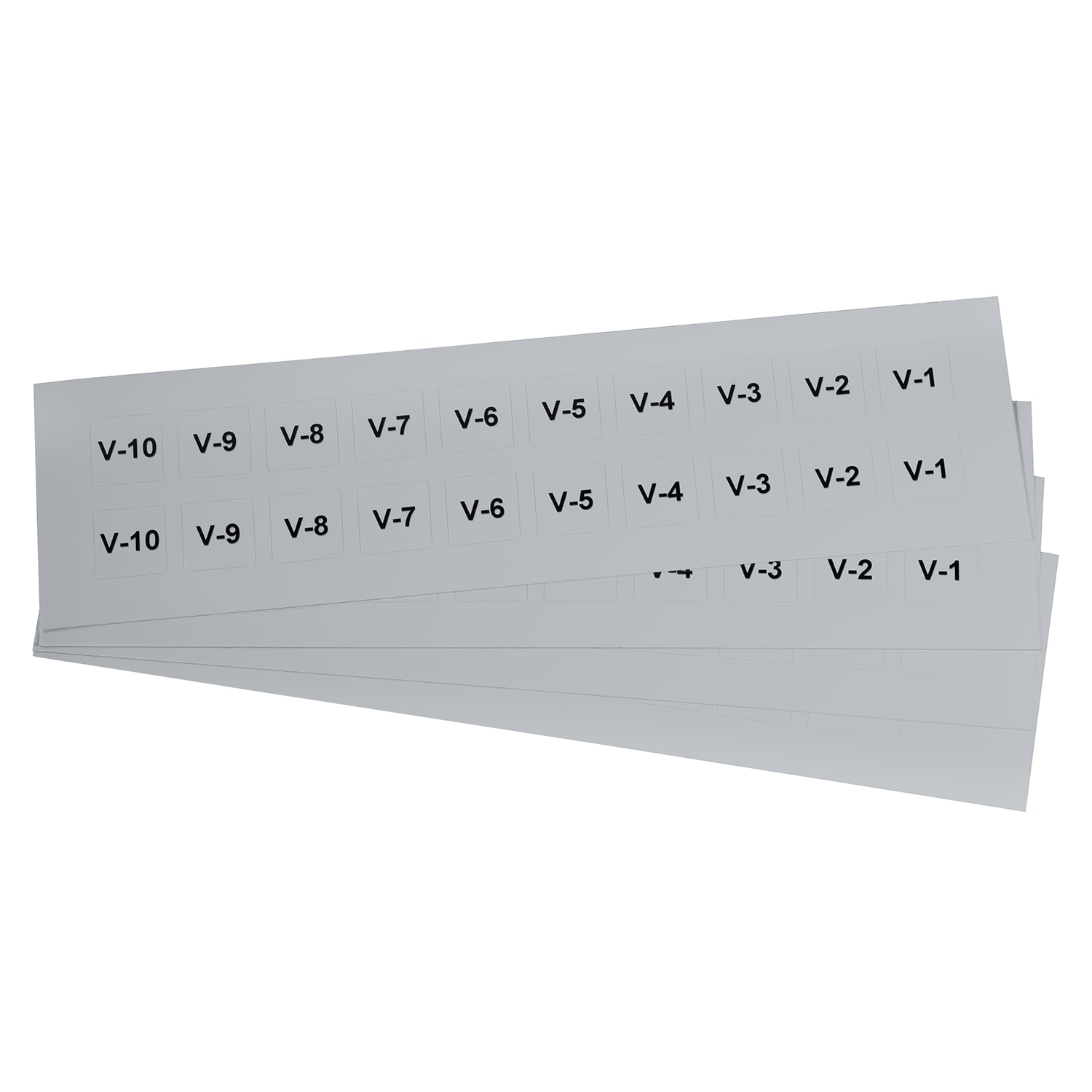 GRAFOPLAST - Etichetta Adesiva in vinile Metal 22x22 mm - 400 pezzi. Appositamente studiata per la siglatura delle apparecchiature all'interno del quadro elettrico, buona aderenza alle superfici curve.