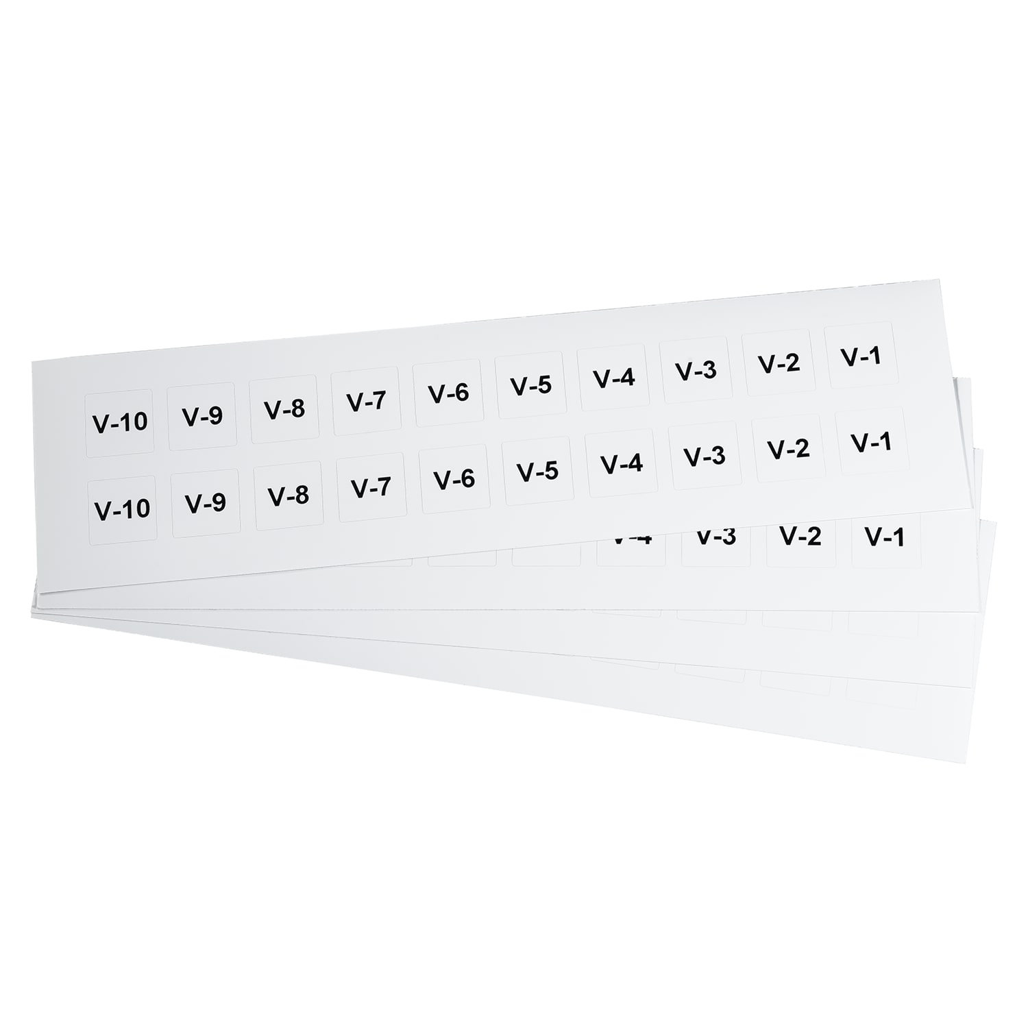 GRAFOPLAST - Etichetta Adesiva in vinile Bianco 22x22 mm - 400 pezzi. Appositamente studiata per la siglatura delle apparecchiature all'interno del quadro elettrico, buona aderenza alle superfici curve.