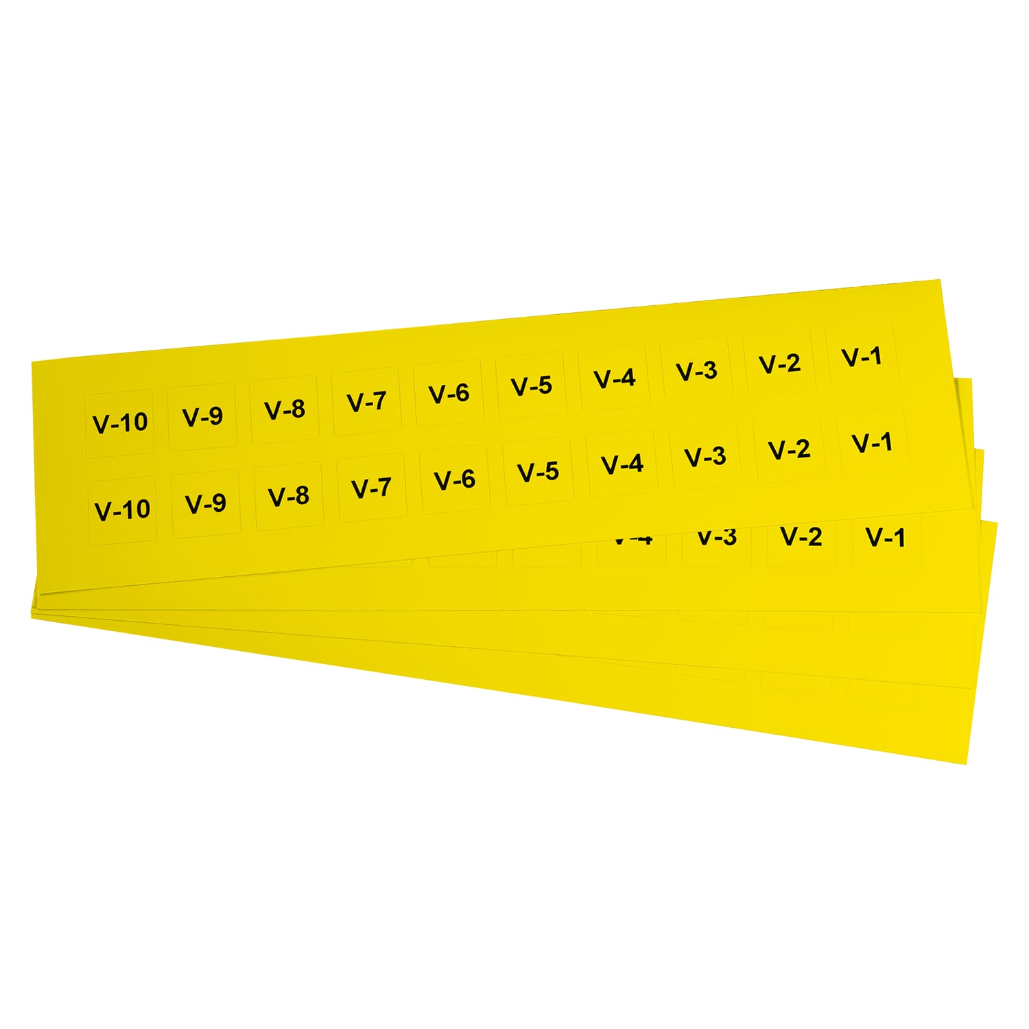 GRAFOPLAST - Etichetta Adesiva in vinile Giallo 22x22 mm - 400 pezzi.  Appositamente studiata per la siglatura delle apparecchiature all'interno del quadro elettrico, buona aderenza alle superfici curve.