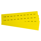 GRAFOPLAST - Etichetta Adesiva in vinile Giallo 22x22 mm - 400 pezzi. Appositamente studiata per la siglatura delle apparecchiature all'interno del quadro elettrico, buona aderenza alle superfici curve.