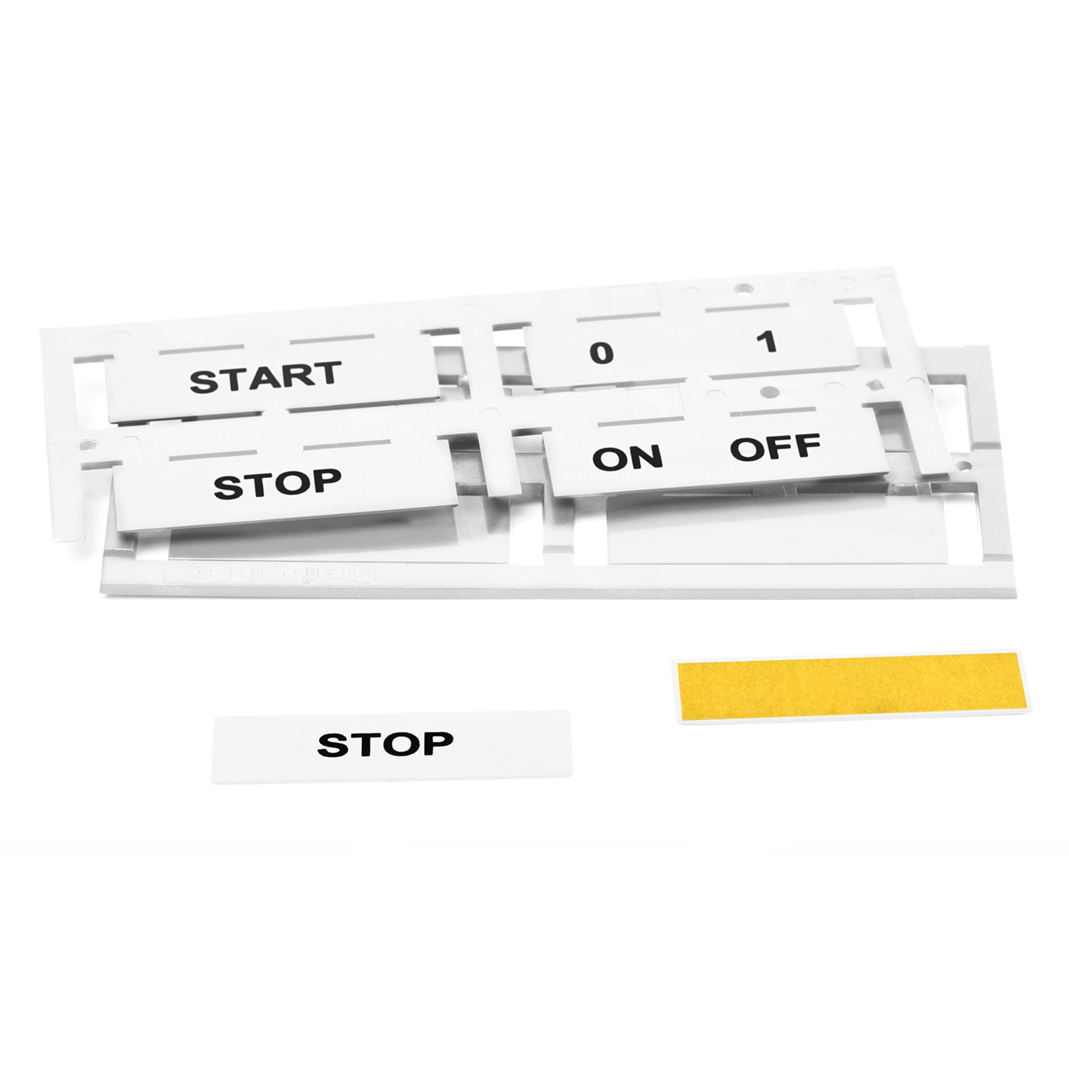 GRAFOPLAST - Targhetta Halogen Free Adesiva Bianco 50x15 mm 96 pezzi. Targhette rigide prive di alogeni per la siglatura dell'esterno quadro