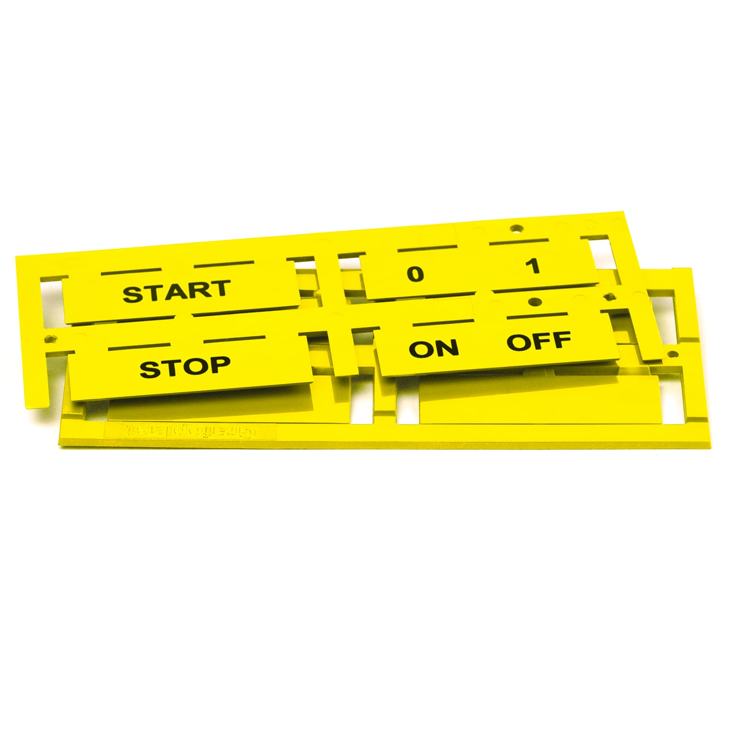 GRAFOPLAST - Targhetta Halogen Free Giallo 50x15 mm 96 pezzi. Targhette rigide prive di alogeni per la siglatura dell'esterno quadro