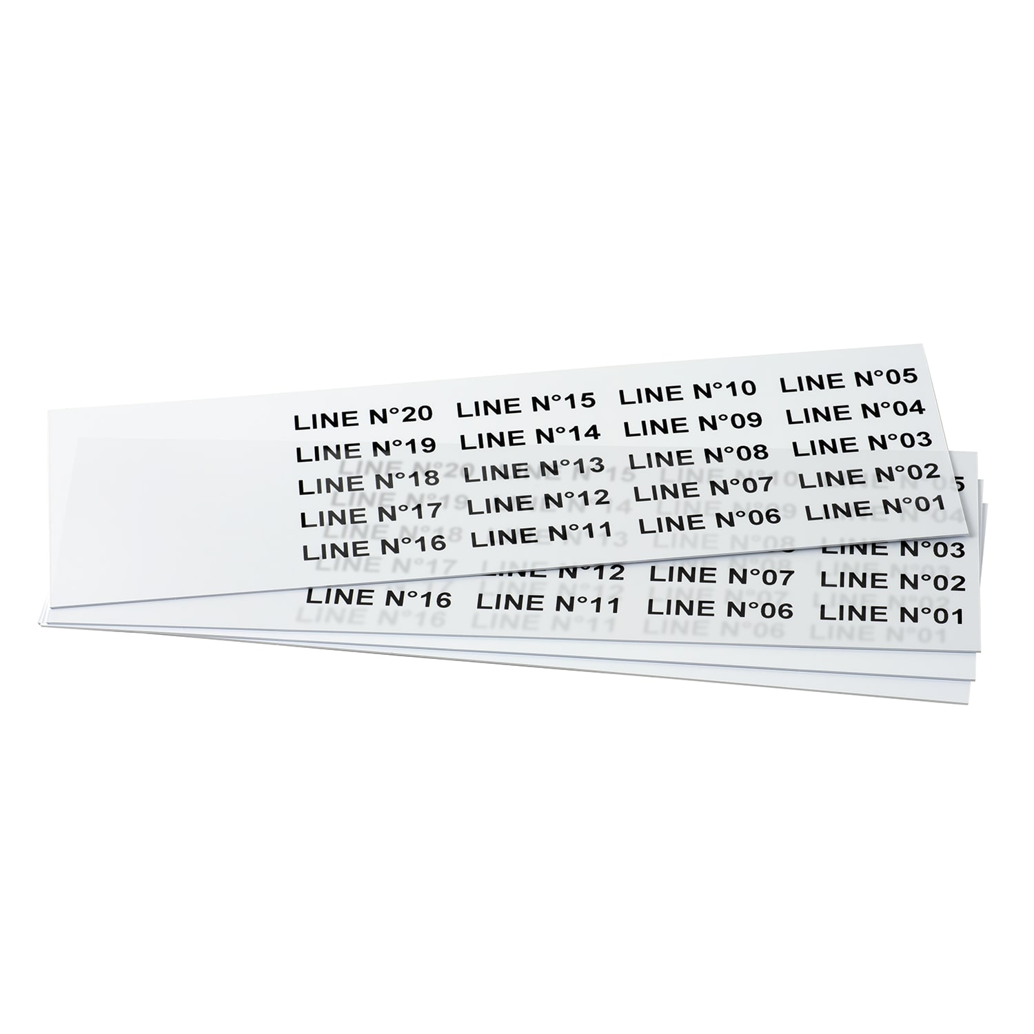 GRAFOPLAST - Targhetta in policarbonato Halogen Free Bianco traslucente 35x9 mm 330 pezzi. Targhetta per pulsanti, binari ed apparecchiature da applicare con tubetto halogen free per una marcatura completa priva di alogeni