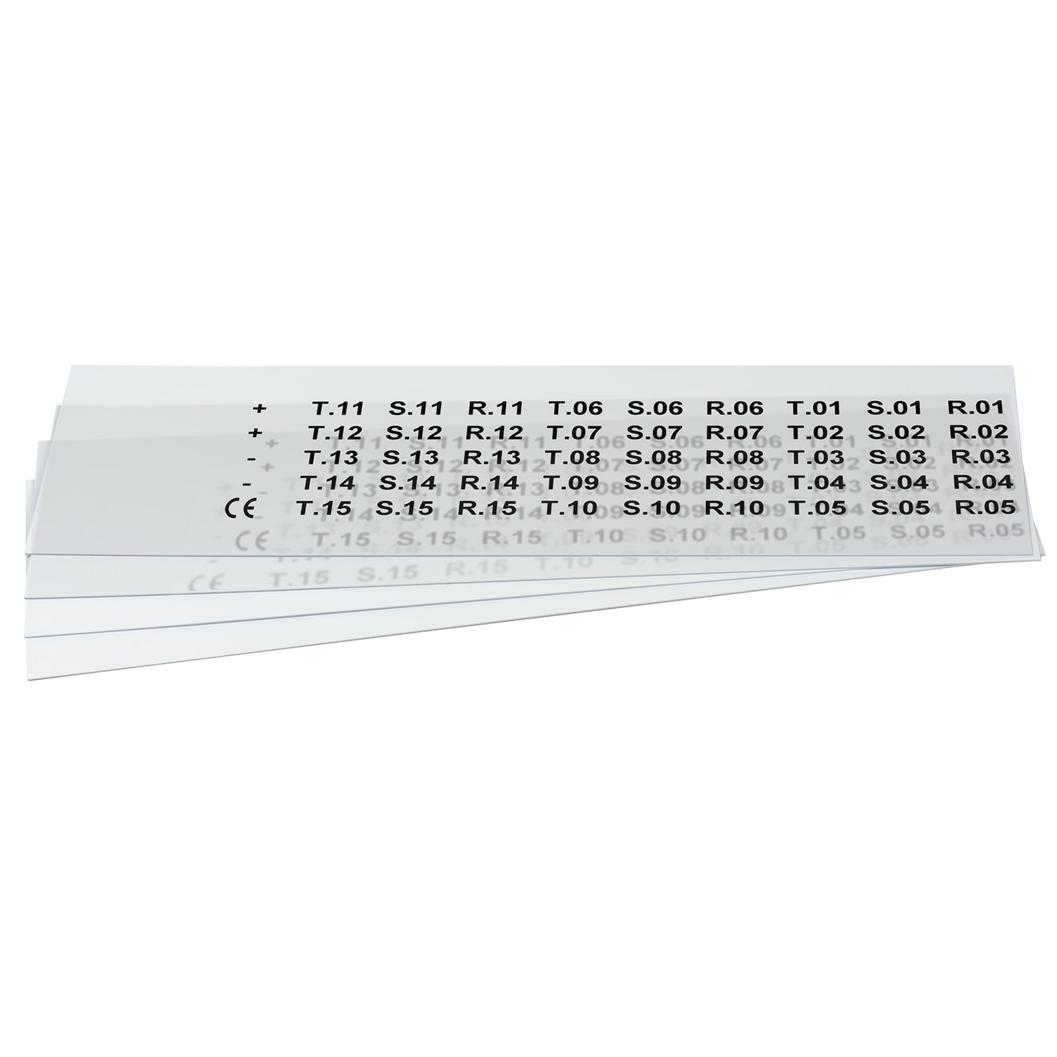 GRAFOPLAST - Targhetta in policarbonato Halogen Free Bianco traslucente 20x9,3 mm 550 pezzi. Targhetta per pulsanti, binari ed apparecchiature da applicare con tubetto halogen free per una marcatura completa priva di alogeni