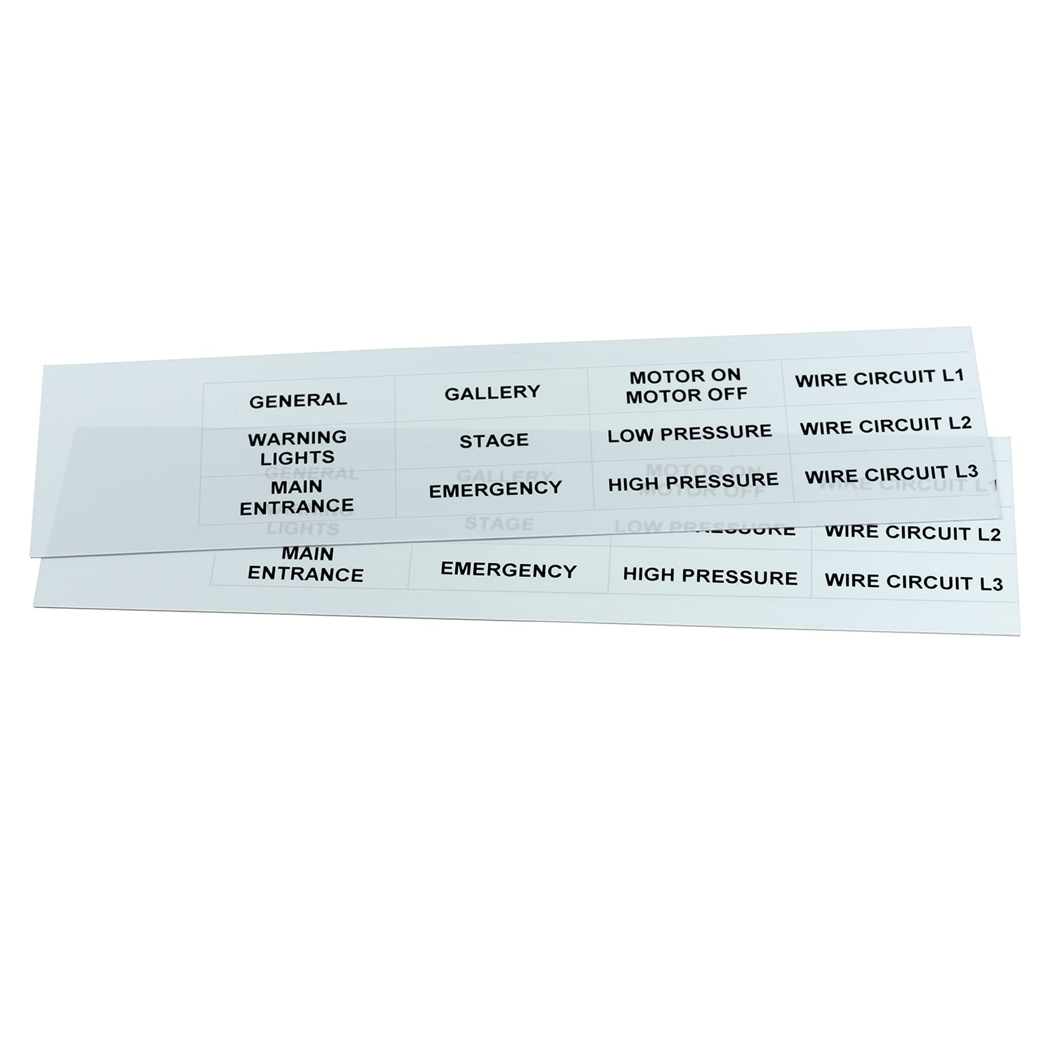 GRAFOPLAST - Targhetta in policarbonato Halogen Free Bianco traslucente 50x15 mm 132 pezzi. Targhetta per pulsanti, binari ed apparecchiature da applicare con tubetto halogen free per una marcatura completa priva di alogeni