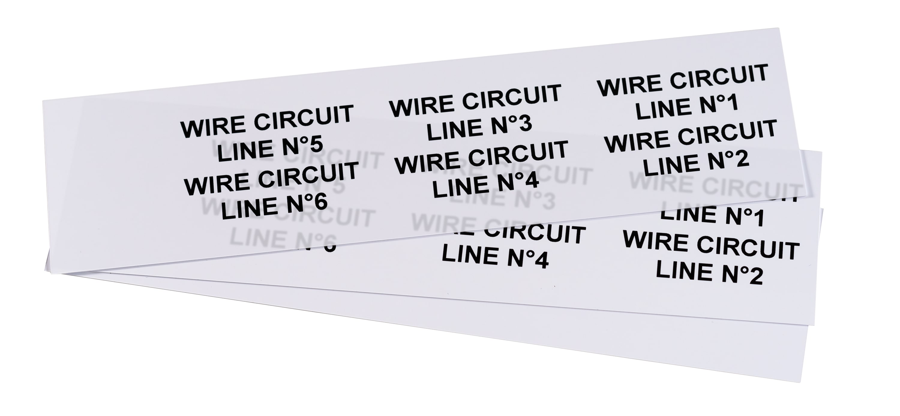 GRAFOPLAST - Targhetta in policarbonato Halogen Free Bianco traslucente 67x20 mm 108 pezzi. Targhetta per pulsanti, binari ed apparecchiature da applicare con tubetto halogen free per una marcatura completa priva di alogeni