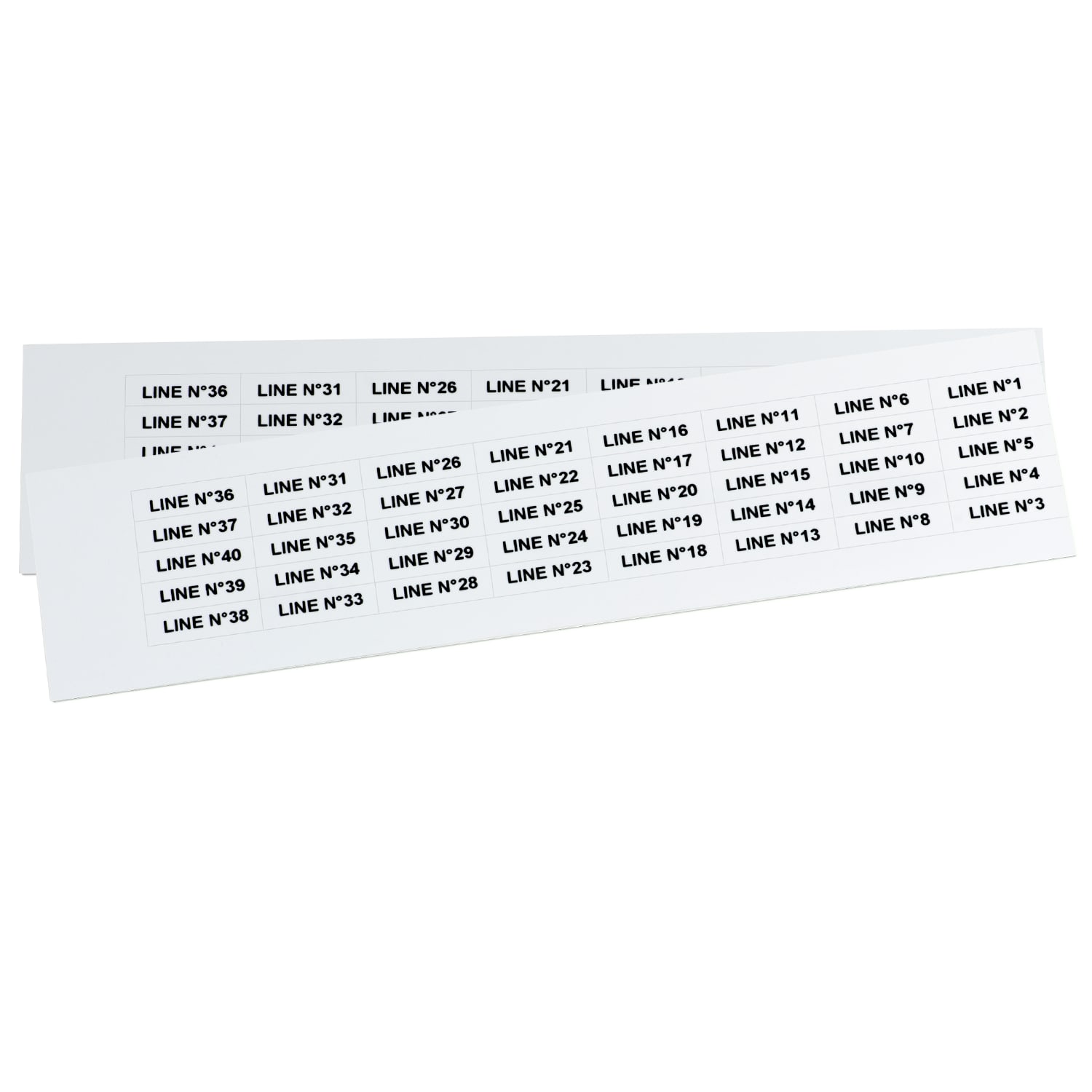 GRAFOPLAST - Targhetta adesiva in policarbonato Halogen Free Bianco traslucente 27x8 mm 520 pezzi. Targhetta per pulsanti, binari ed apparecchiature da incollare tramite il suo adesivo per unamarcatura completa priva di alogeni