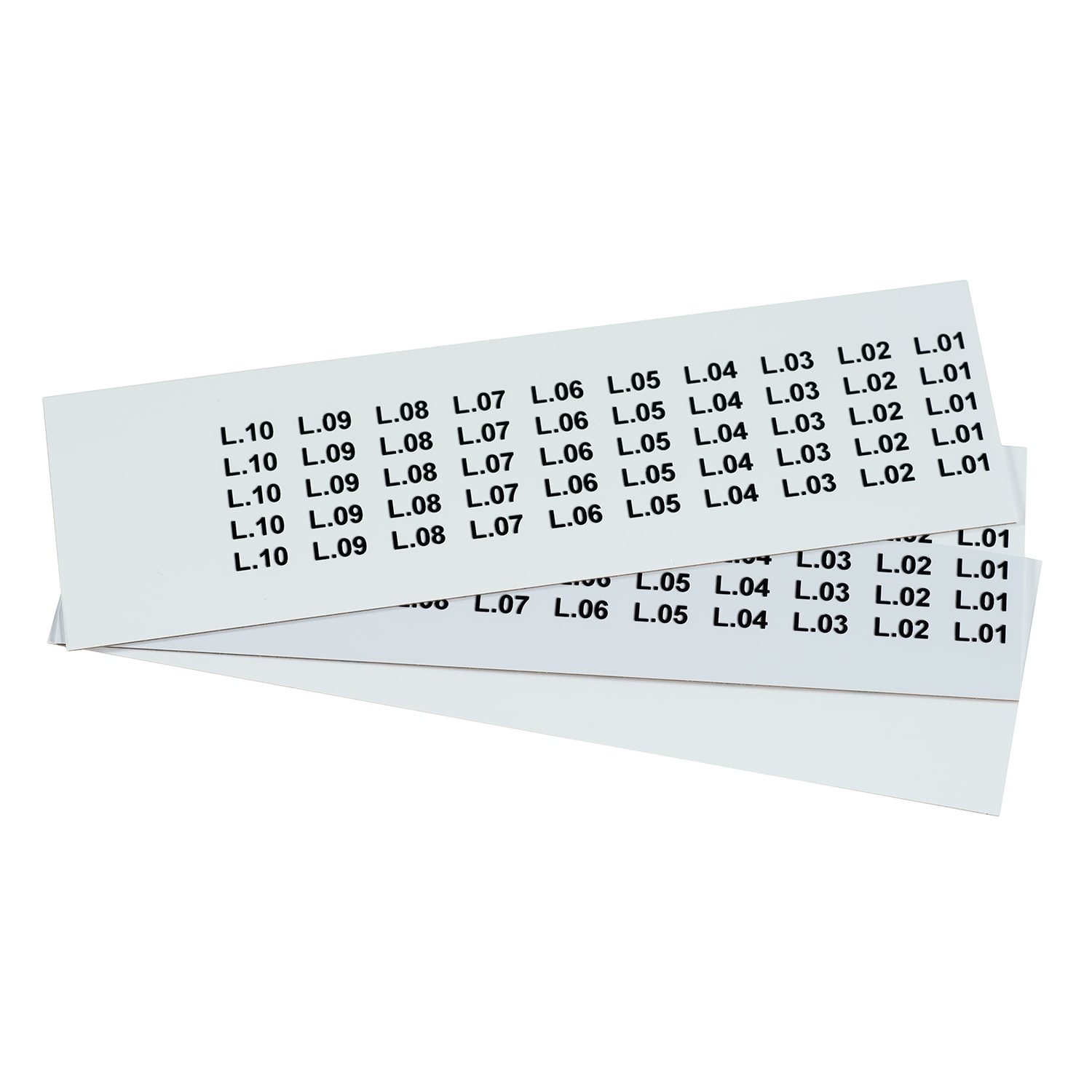 GRAFOPLAST - Targhetta adesiva  in policarbonato Halogen Free Bianco traslucente 20x9 mm 550 pezzi. Targhetta per pulsanti, binari ed apparecchiature da incollare tramite il suo adesivo per unamarcatura completa priva di alogeni