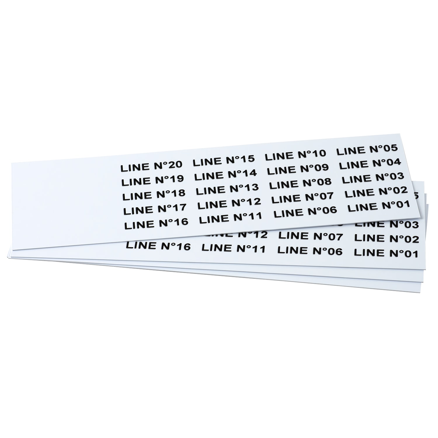 GRAFOPLAST - Targhetta adesiva in policarbonato Halogen Free Bianco traslucente 35x9 mm 330 pezzi. Targhetta per pulsanti, binari ed apparecchiature da incollare tramite il suo adesivo per unamarcatura completa priva di alogeni