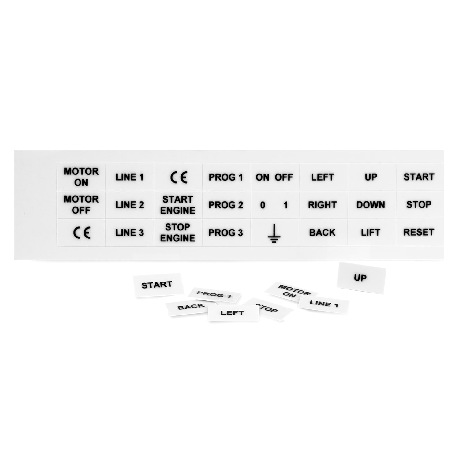 GRAFOPLAST - Targhetta adesiva in policarbonato Halogen Free Bianco traslucente 27x15mm 312 pezzi. Targhetta per pulsanti, binari ed apparecchiature da incollare tramite il suo adesivo per unamarcatura completa priva di alogeni