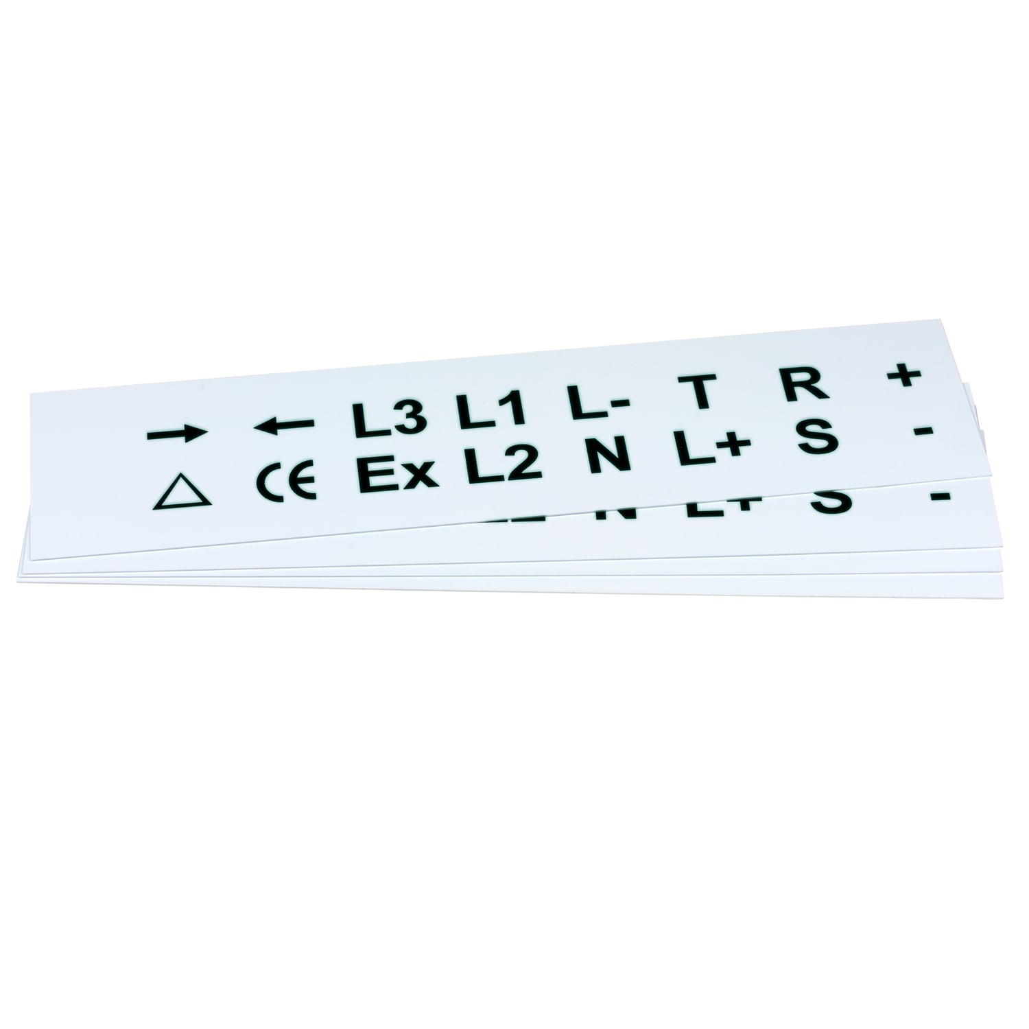 GRAFOPLAST - Targhetta adesiva in policarbonato Halogen Free Bianco traslucente 27x20mm 288 pezzi. Targhetta per pulsanti, binari ed apparecchiature da incollare tramite il suo adesivo per unamarcatura completa priva di alogeni
