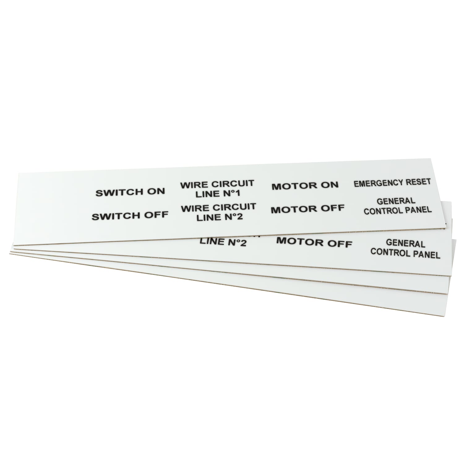 GRAFOPLAST - Targhetta adesiva in policarbonato Halogen Free Bianco traslucente 50x20mm 144 pezzi. Targhetta per pulsanti, binari ed apparecchiature da incollare tramite il suo adesivo per unamarcatura completa priva di alogeni