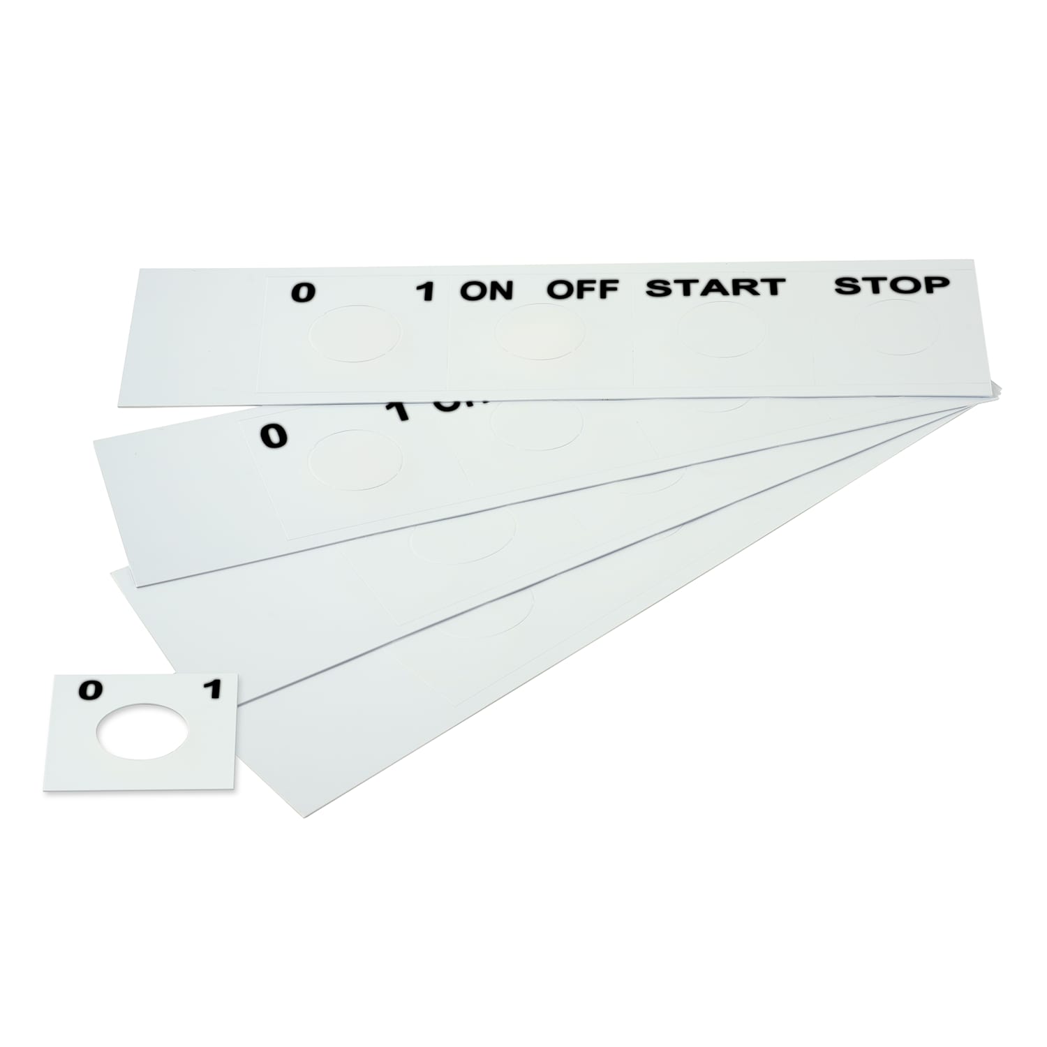 GRAFOPLAST - Targa adesiva in policarbonato Halogen Free Bianco traslucente 50x50mm D=24,5 108 pezzi. Targhetta per pulsanti, binari ed apparecchiature da incollare tramite il suo adesivo peruna marcatura completa priva di alogeni