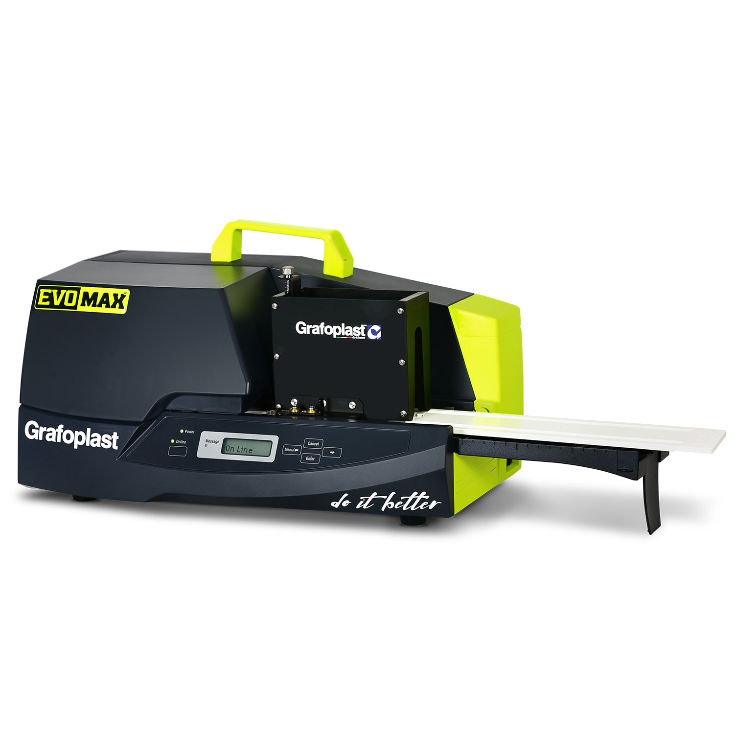 GRAFOPLAST - Sistema a trasferimento termico EVOMAX completo. EVOMAXpermette di stampare etichette, targhette, strisce modulari per siglare tutti i componenti del quadro elettrico come fili,fasci di cavi, morsetti , pulsanti e dati di targa . EVOMAX
