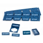GRAFOPLAST - Targhetta Metal Detectable non adesiva 27x15 mm confezione da 192 pezzi. Targhetta rilevabile al metal detector di colore blu per siglare l'interno o l'esterno quadro