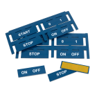 GRAFOPLAST - Targhetta Metal Detectable adesiva 50x15 mm confezione da 96 pezzi. Targhetta rilevabile al metal detector di colore blu per siglare l'interno o l'esterno quadro
