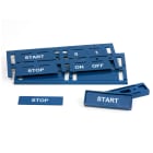 GRAFOPLAST - Targhetta Metal Detectable non adesiva 50x15 mm confezione da 96 pezzi. Targhetta rilevabile al metal detector di colore blu per siglare l'interno o l'esterno quadro