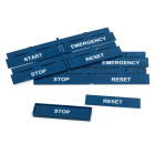 GRAFOPLAST - Targhetta Metal Detectable non adesiva 67x15 mm confezione da 96 pezzi. Targhetta rilevabile al metal detector di colore blu per siglare l'interno o l'esterno quadro