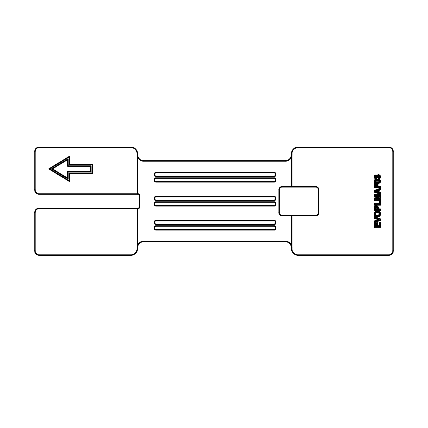 GRAFOPLAST - Piastra per tessere da morsetti Cabur Metal Detectable Inserimento singolo Accessorio per stampante EVOMAX EVOPLMAF03