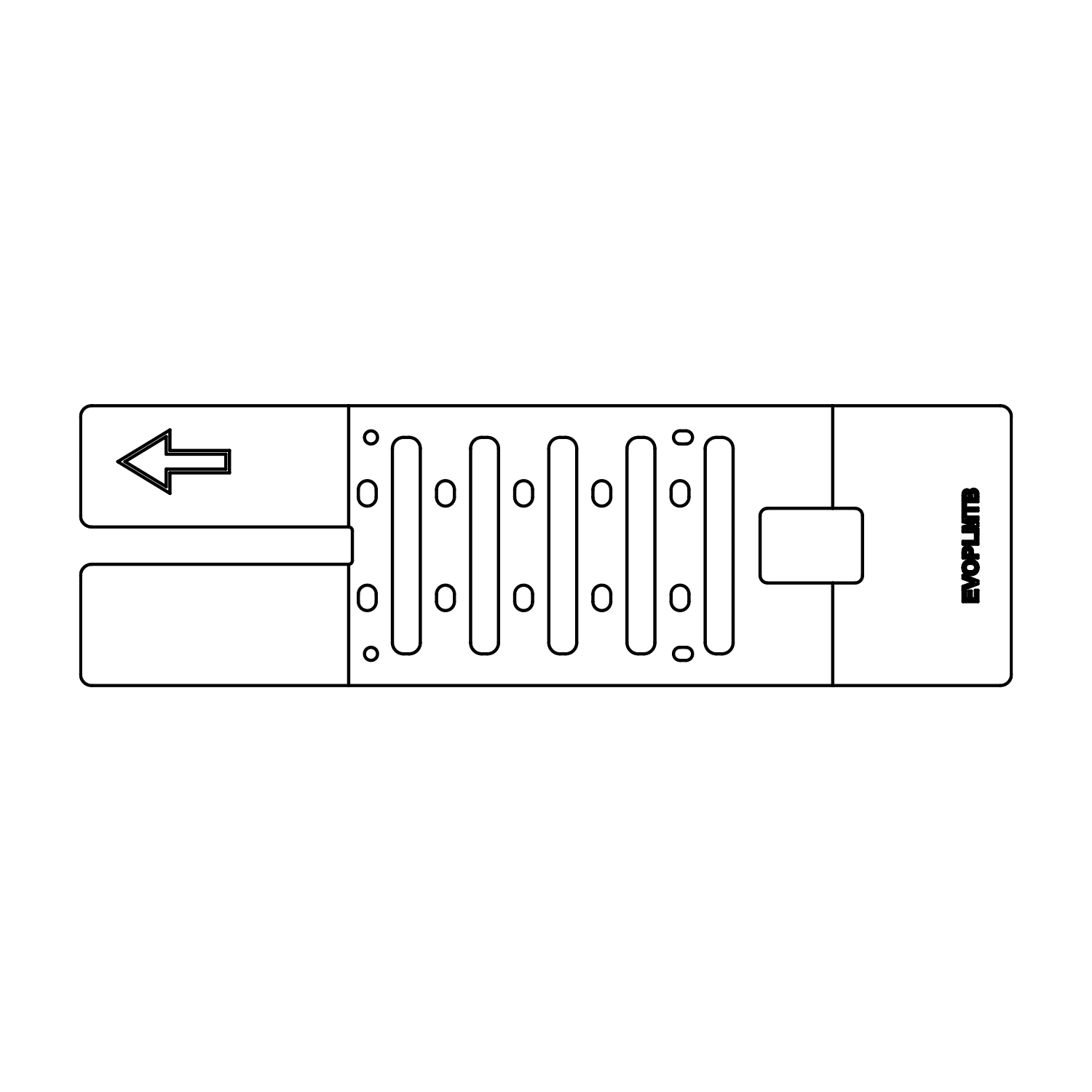 GRAFOPLAST - Piastra per EVOMAX per stampare tessere da Morsetti della serie TB Metal Detectable - Inserimento singolo - 1 pezzo. Accessorio per stampante EVOMAX
