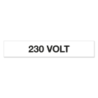 GRAFOPLAST - Etichetta 230 VOLT in vinile adesivo dimensioni L=68 mm, H=12 mm, 44 pz per foglio