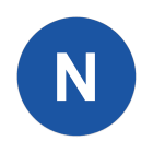 GRAFOPLAST - Etichetta tonda "N" bianco su blu in vinile adesivo diametro 13 mm, 208 pz per foglio LA20011F1