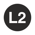 GRAFOPLAST - Etichetta tonda "L2" bianco su nero in vinile adesivo diametro 13 mm, 208 pz per foglio LA20015F1