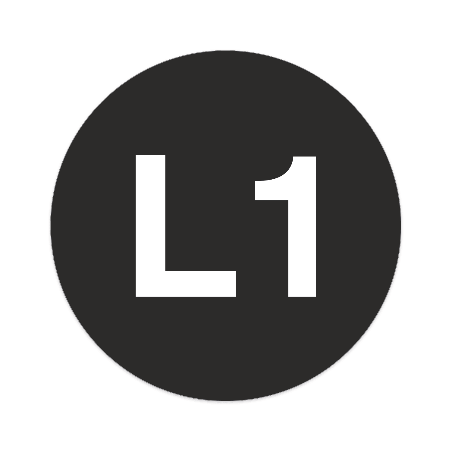 GRAFOPLAST - Etichetta tonda "L1" bianco su nero in vinile adesivo diametro 20 mm, 98 pz per foglio