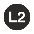 GRAFOPLAST - Etichetta tonda "L2" bianco su nero in vinile adesivo diametro 20 mm, 98 pz per foglio