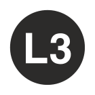 GRAFOPLAST - Etichetta tonda "L3" bianco su nero in vinile adesivo diametro 20 mm, 98 pz per foglio