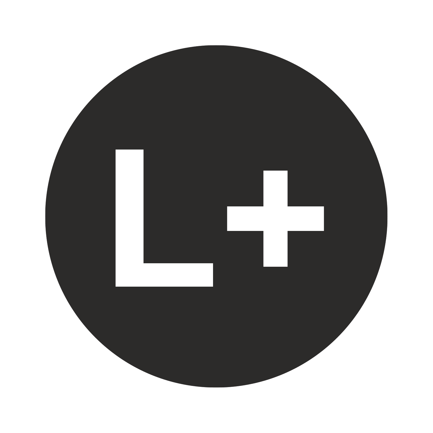 GRAFOPLAST - Etichetta tonda "L+" bianco su nero in vinile adesivo diametro 20 mm, 98 pz per foglio LA20024F1