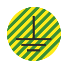 GRAFOPLAST - Etichetta tonda "terra" giallo/verde in vinile adesivo diametro 20 mm, 98 pz per foglio LA20028F1