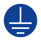 GRAFOPLAST - Etichetta tonda "terra" bianco su blu in vinile adesivo diametro=26 mm, 66 pz per foglio