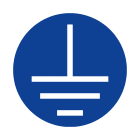 GRAFOPLAST - Etichetta tonda "terra" bianco su blu in vinile adesivo diametro=26 mm, 66 pz per foglio LA21020F1