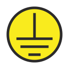 GRAFOPLAST - Etichetta tonda "terra" nero su giallo in vinile adesivo diametro 26 mm, 66 pz per foglio