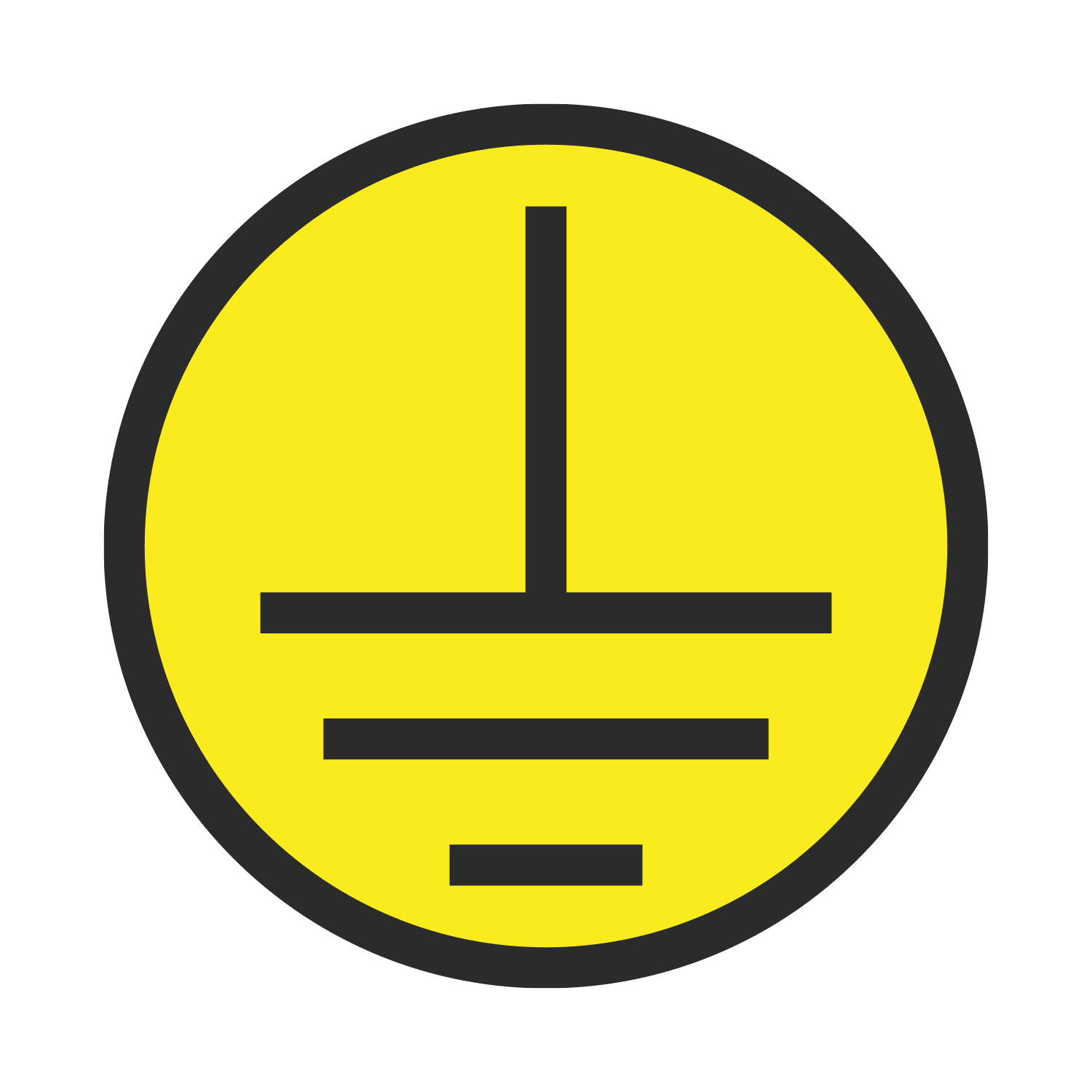 GRAFOPLAST - Etichetta tonda "terra" nero su giallo in vinile adesivo diametro 39 mm, 30 pz per foglio