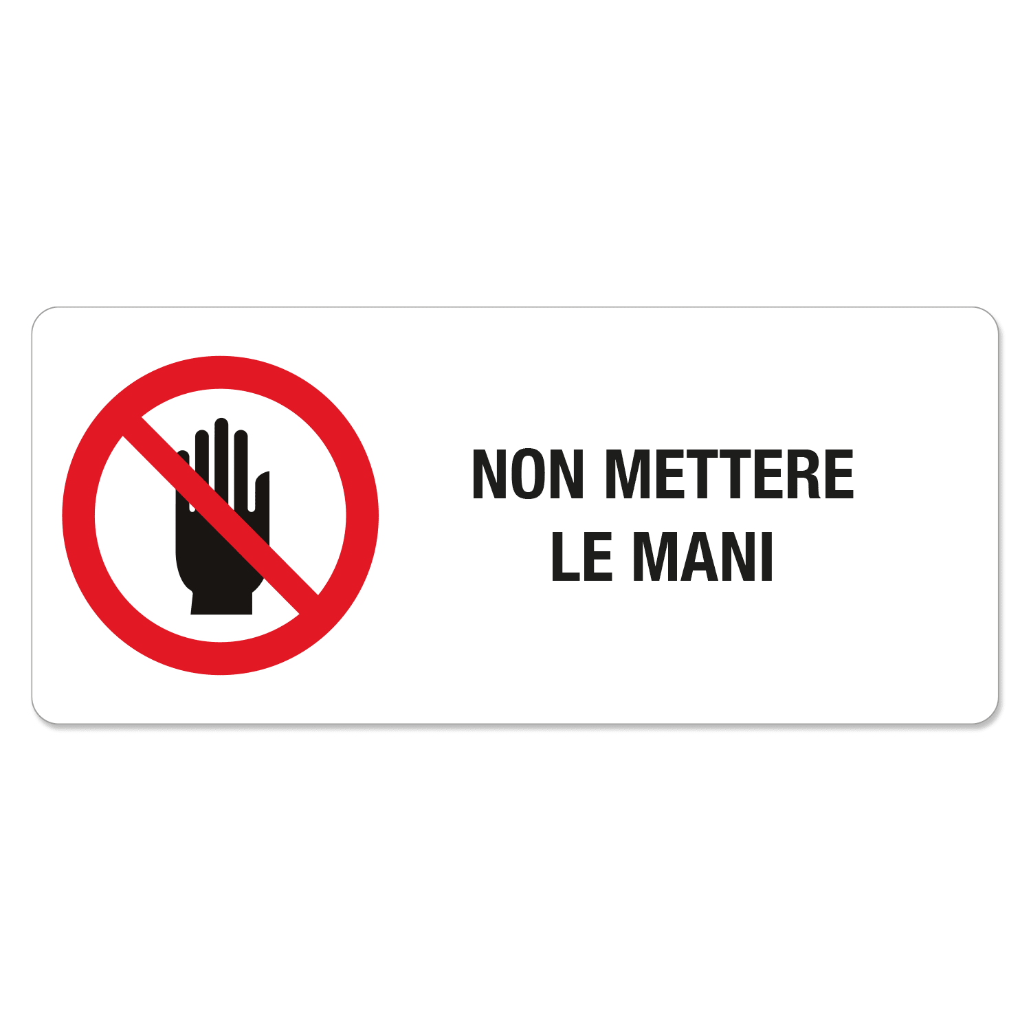 GRAFOPLAST - Etichetta adesiva ''non mettere le mani''  70x30 mm 1 Foglio da 18 pezzi