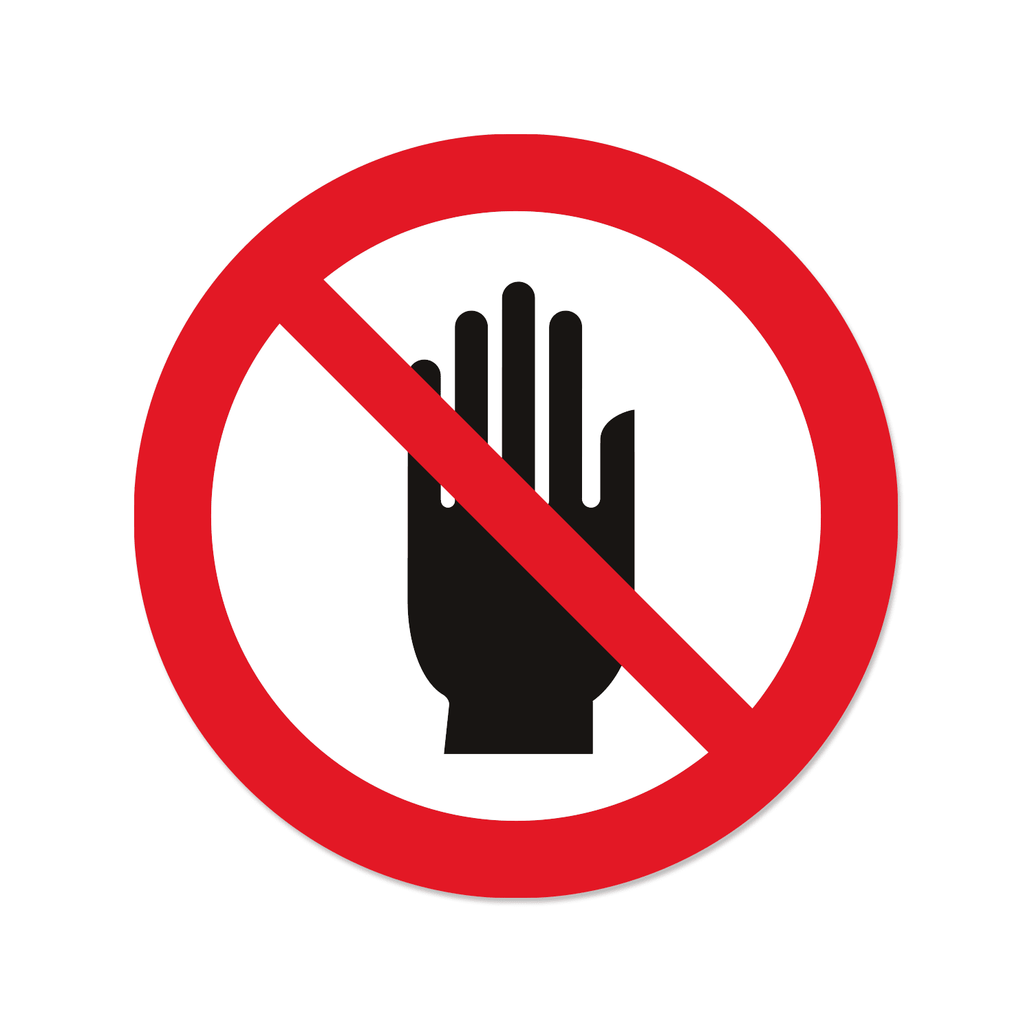 GRAFOPLAST - Etichetta tonda non mettere le mani in vinile adesivo diametro 39 mm, 30 pz per foglio