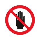 GRAFOPLAST - Etichetta tonda non mettere le mani in vinile adesivo diametro 39 mm, 30 pz per foglio