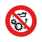 GRAFOPLAST - Etichetta tonda divieto lubrificazione in vinile adesivo diametro 39 mm, 30 pz per foglio LA36120F1