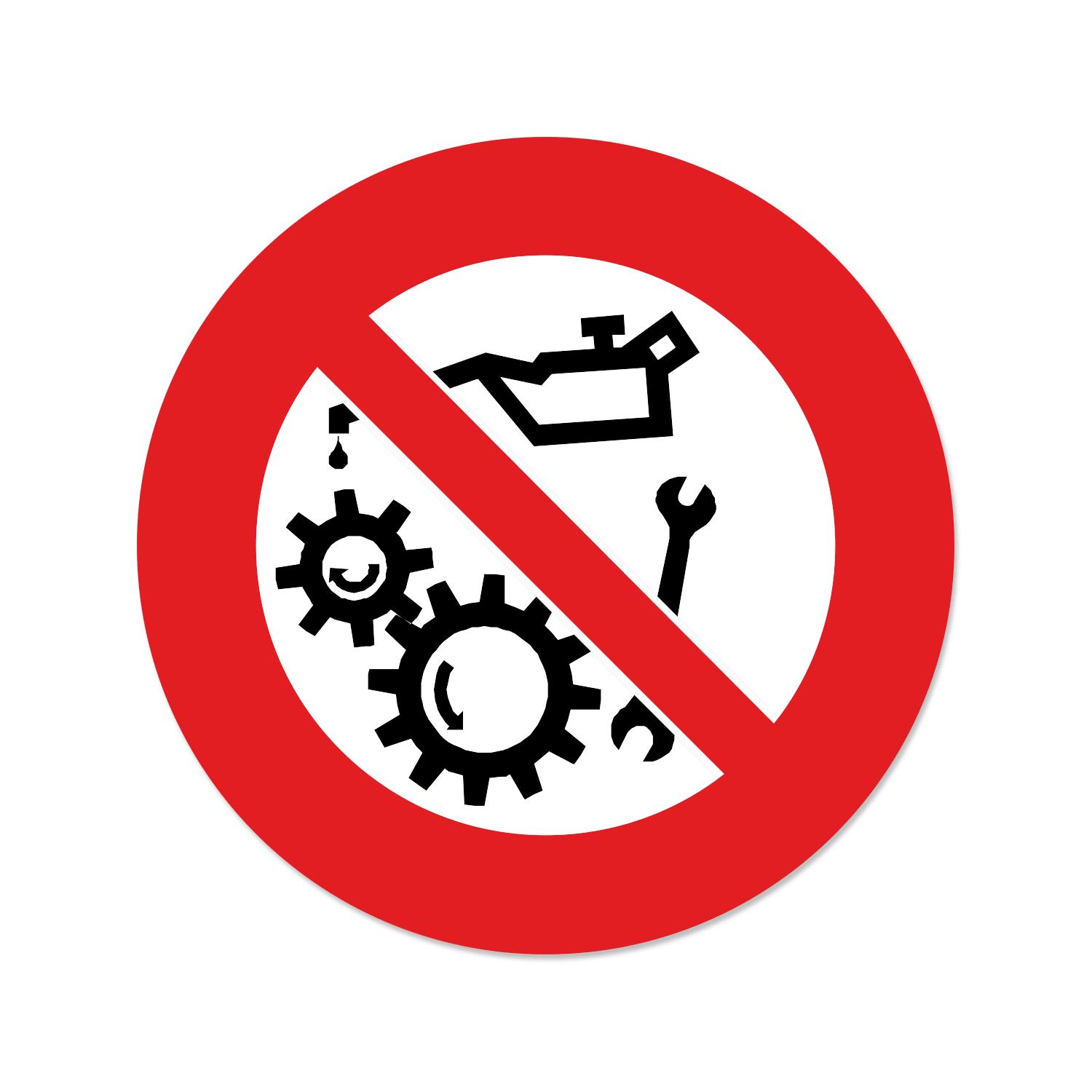 GRAFOPLAST - Etichetta tonda divieto lubrificazione in vinile adesivo diametro 39 mm, 30 pz per foglio